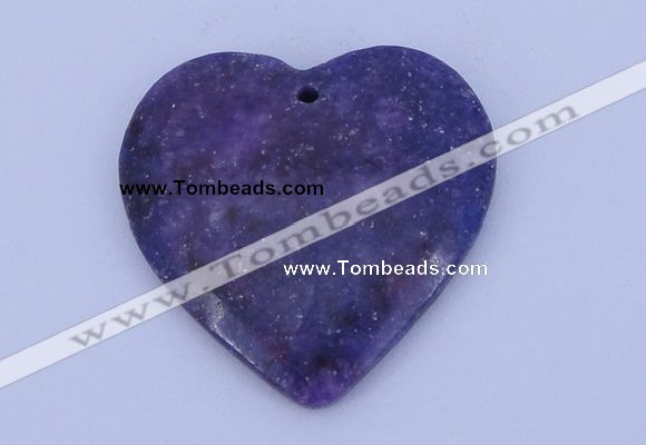 NGP159 2pcs 40*40mm heart kunzite gemstone pendants jewelry