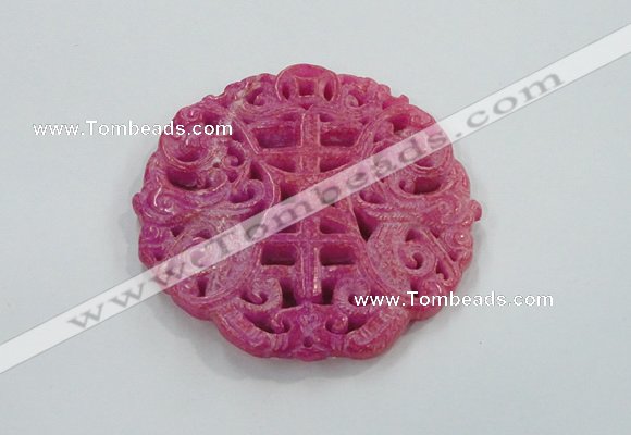 NGP1605 66*66mm Carved dyed natural hetian jade pendants wholesale