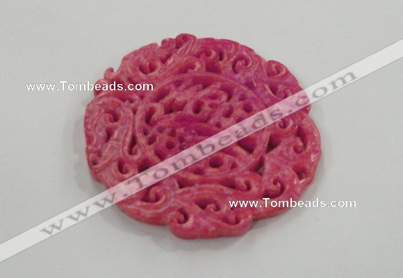 NGP1606 63*65mm Carved dyed natural hetian jade pendants wholesale