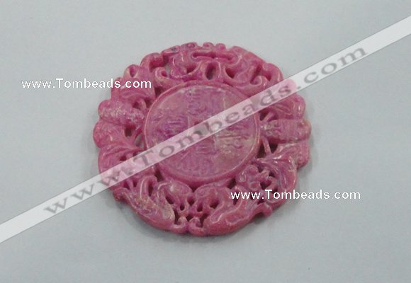 NGP1609 65*65mm Carved dyed natural hetian jade pendants wholesale