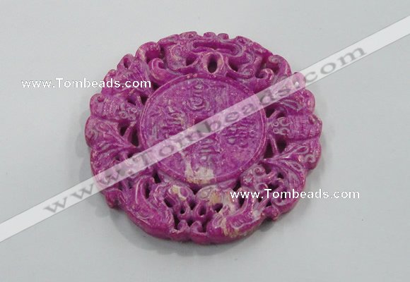 NGP1614 65*65mm Carved dyed natural hetian jade pendants wholesale