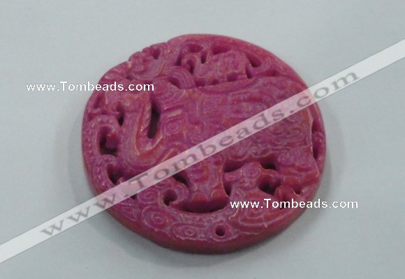 NGP1615 67*68mm Carved dyed natural hetian jade pendants wholesale