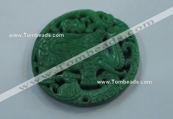 NGP1617 68*68mm Carved dyed natural hetian jade pendants wholesale