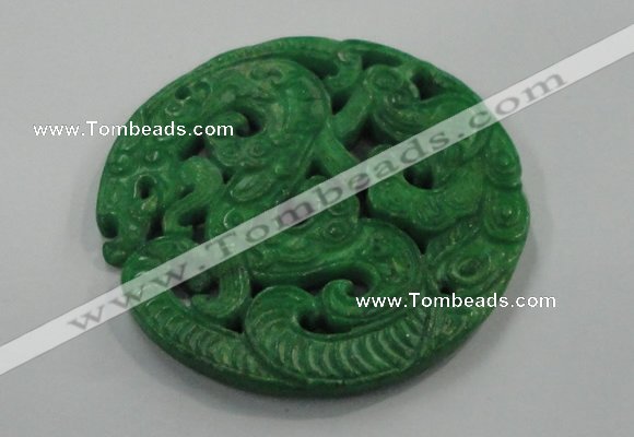 NGP1619 66*67mm Carved dyed natural hetian jade pendants wholesale