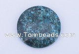 NGP163 2pcs 40mm flat round dyed chrysocolla gemstone pendants