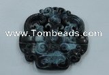 NGP1642 63*65mm Carved dyed natural hetian jade pendants wholesale