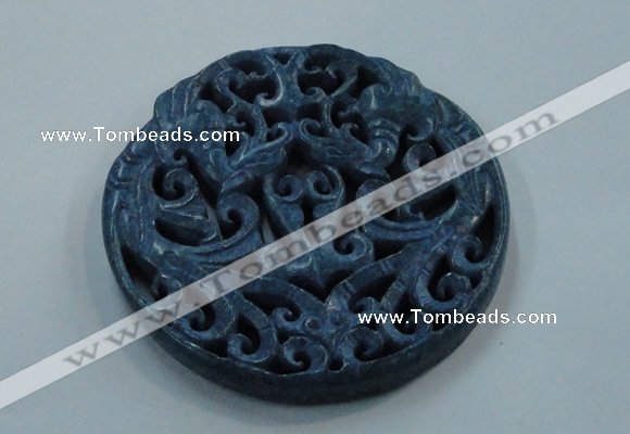 NGP1645 65*65mm Carved dyed natural hetian jade pendants wholesale