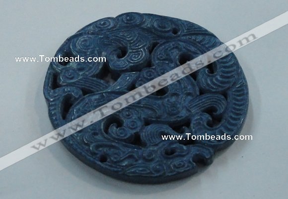 NGP1646 65*65mm Carved dyed natural hetian jade pendants wholesale