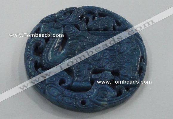 NGP1650 67*67mm Carved dyed natural hetian jade pendants wholesale