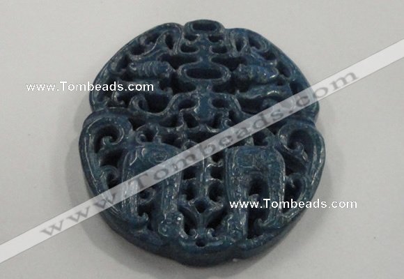 NGP1651 67*68mm Carved dyed natural hetian jade pendants wholesale
