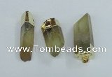 NGP1668 12*35mm - 18*50mm faceted nuggets lemon quartz pendants