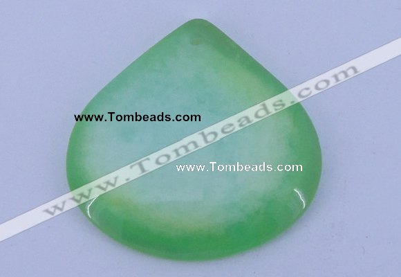 NGP169 2pcs 45*45mm heart dyed white jade gemstone pendants