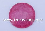 NGP170 2pcs 45mm flat round dyed white jade gemstone pendants