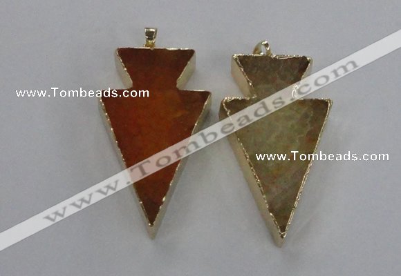 NGP1714 28*50mm - 30*55mm arrowhead agate gemstone pendants