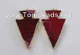 NGP1715 28*50mm - 30*55mm arrowhead agate gemstone pendants