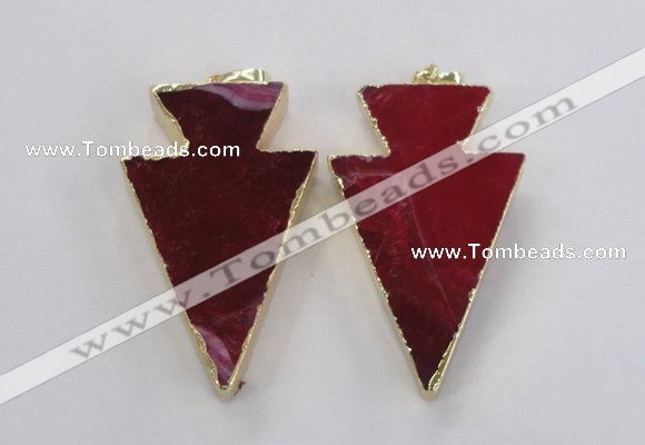 NGP1715 28*50mm - 30*55mm arrowhead agate gemstone pendants