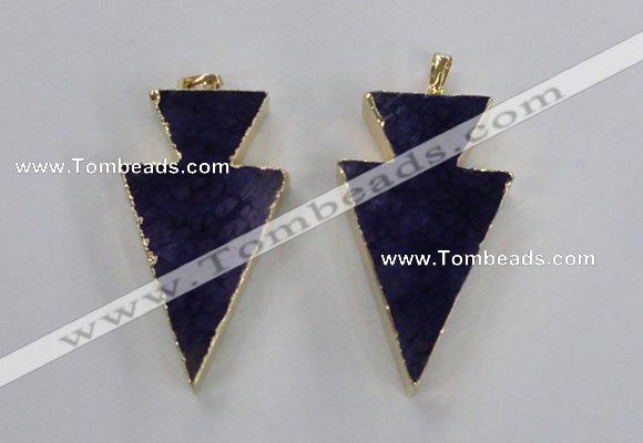 NGP1716 28*50mm - 30*55mm arrowhead agate gemstone pendants