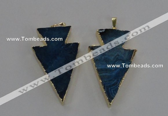 NGP1717 28*50mm - 30*55mm arrowhead agate gemstone pendants