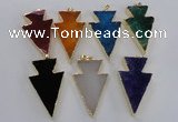 NGP1719 28*50mm - 30*55mm arrowhead agate gemstone pendants