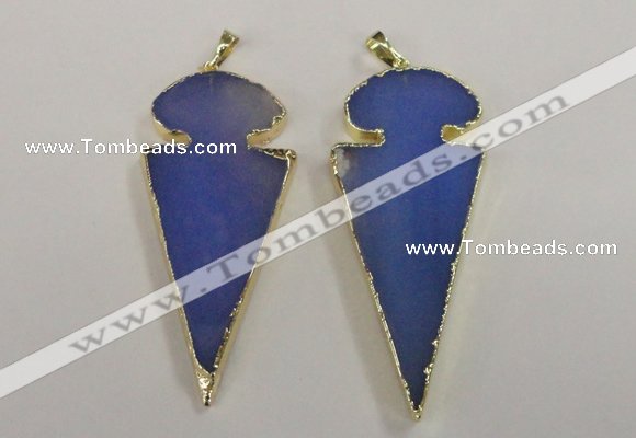 NGP1723 30*65mm arrowhead agate gemstone pendants wholesale