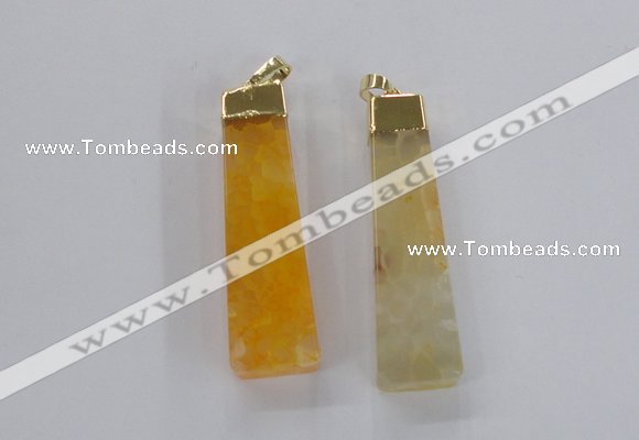 NGP1727 15*55mm trapezoid agate gemstone pendants wholesale