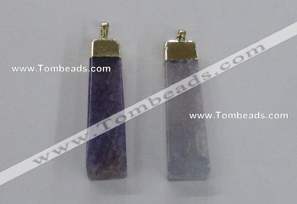 NGP1729 15*55mm trapezoid agate gemstone pendants wholesale