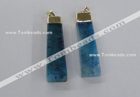 NGP1730 15*55mm trapezoid agate gemstone pendants wholesale