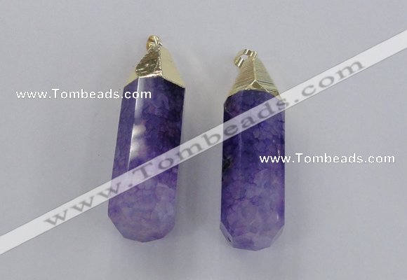 NGP1736 17*60mm faceted nuggets agate gemstone pendants wholesale