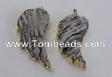 NGP1744 28*55mm - 30*65mm carved leaf druzy agate pendants