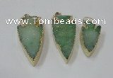 NGP1748 20*30mm - 25*50mm arrowhead druzy agate gemstone pendants