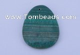 NGP175 2pcs 32*42mm teardrop synthetic malachite gemstone pendants