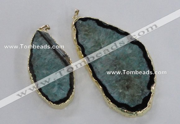 NGP1756 35*60mm - 50*80mm freeform druzy agate gemstone pendants