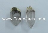 NGP1762 15*35mm - 25*40mm faceted nuggets white crystal pendants