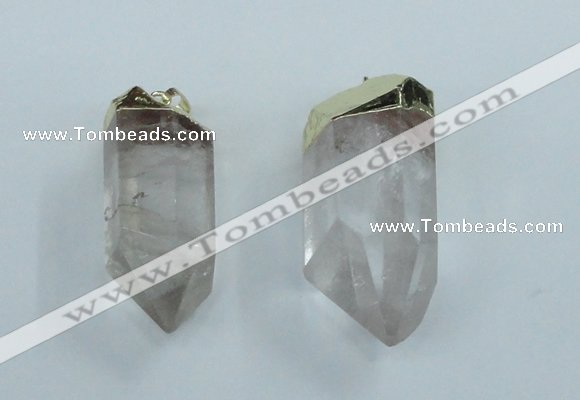 NGP1763 20*45mm - 25*50mm faceted nuggets white crystal pendants