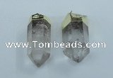 NGP1764 25*55mm - 20*60mm faceted nuggets white crystal pendants