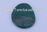 NGP177 2pcs 40*48mm freeform synthetic malachite gemstone pendants