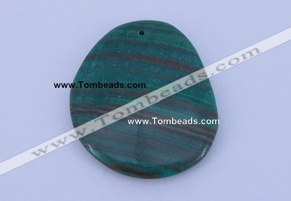 NGP177 2pcs 40*48mm freeform synthetic malachite gemstone pendants