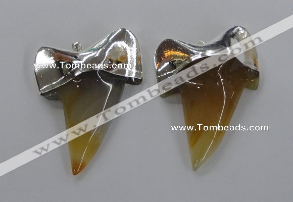 NGP1778 35*45mm - 38*55mm teeth-shaped agate gemstone pendants