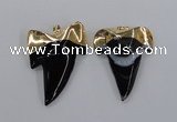 NGP1779 35*45mm - 38*55mm teeth-shaped agate gemstone pendants