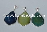 NGP1793 25*40mm freeform agate gemstone pendants wholesale