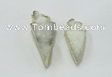 NGP1811 22*40mm - 28*48mm arrowhead druzy agate gemstone pendants