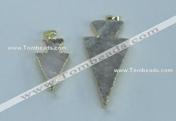 NGP1816 18*38mm - 28*45mm arrowhead druzy agate gemstone pendants