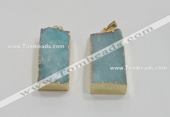 NGP1824 15*30mm - 20*35mm rectangle druzy agate pendants