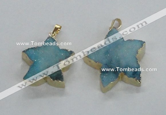 NGP1827 30*32mm - 38*40mm star druzy agate gemstone pendants