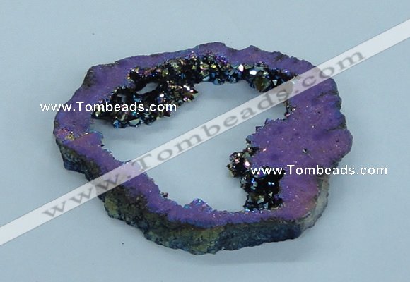 NGP1838 55*75mm - 65*80mm donut plated druzy agate pendants