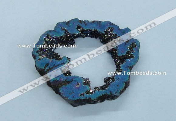 NGP1840 55*75mm - 65*80mm donut plated druzy agate pendants