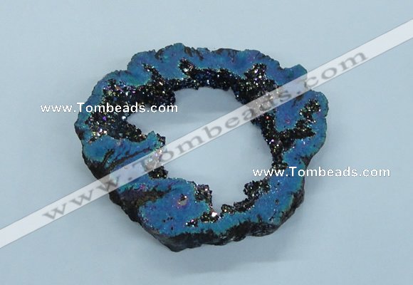 NGP1840 55*75mm - 65*80mm donut plated druzy agate pendants