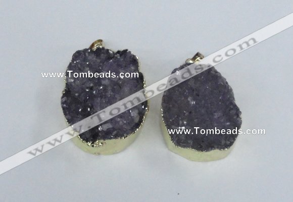 NGP1857 35*40mm - 35*45mm freeform druzy amethyst pendants