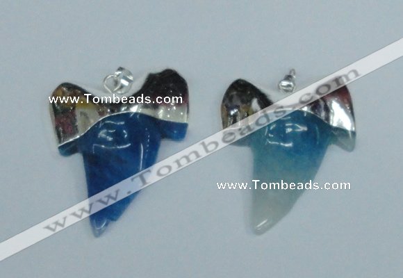 NGP1892 35*45mm - 38*55mm teeth-shaped agate gemstone pendants