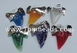 NGP1894 35*45mm - 38*55mm teeth-shaped agate gemstone pendants